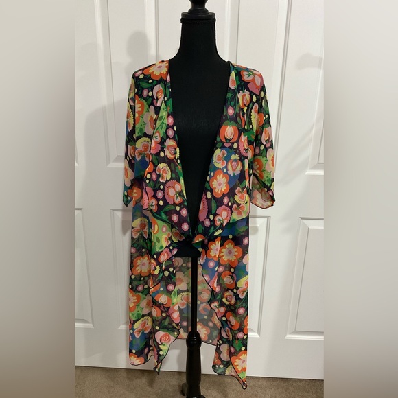 LuLaRoe S Multicolor Floral Shirley Kimono - Picture 1 of 5